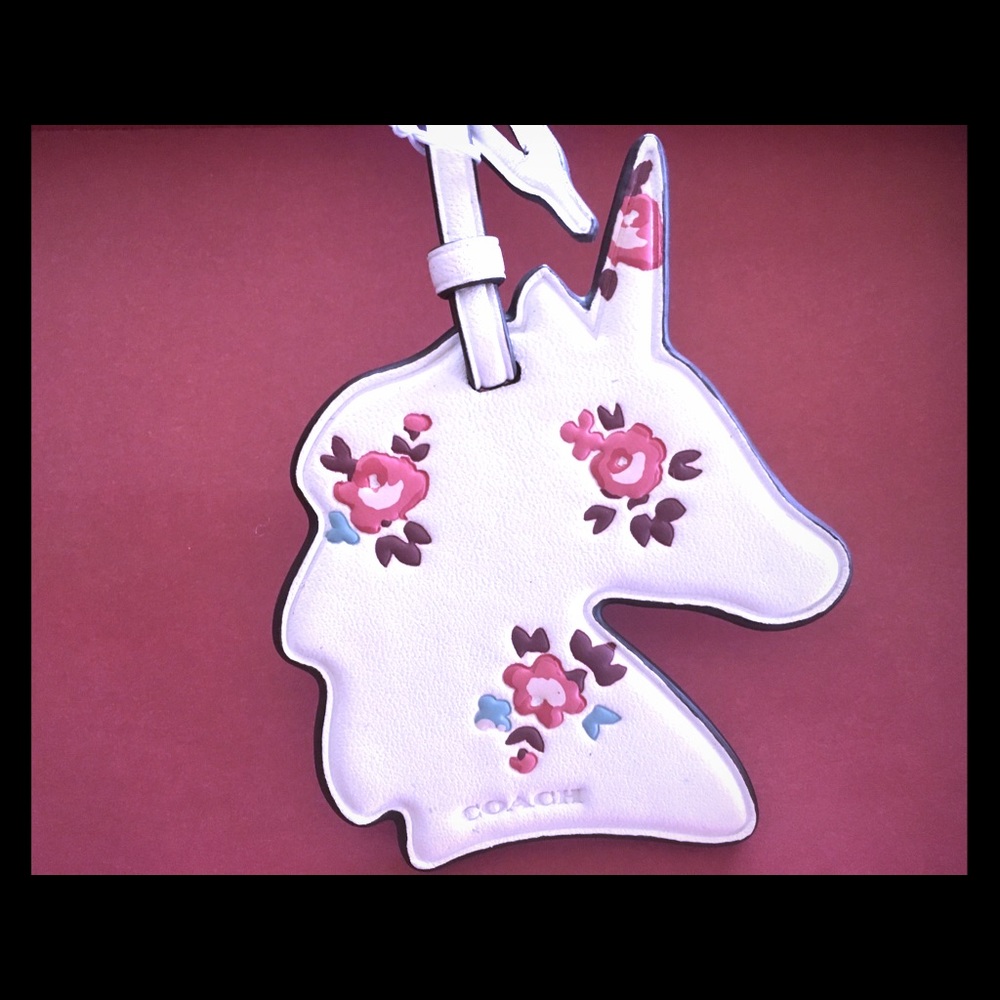NWT Coach floral unicorn bag charm